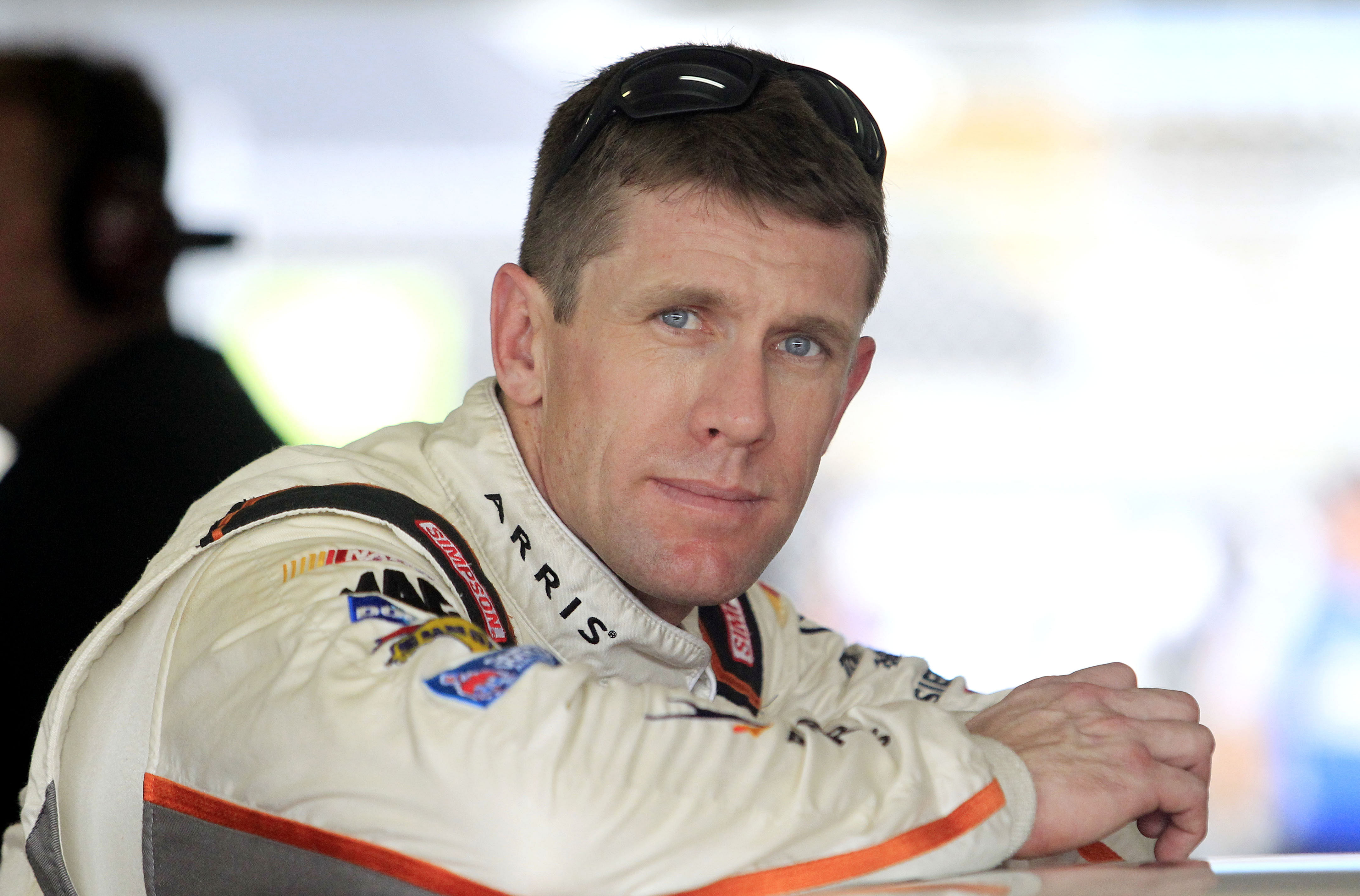 Former Sprint Cup Series driver Carl Edwards (19) during practice for the 2015 Ford Ecoboost 400 at Homestead-Miami Speedway - Source: Imagn Images
